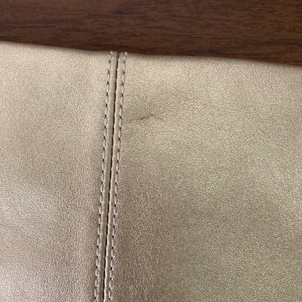 Coach Madeline Gold Metallic Leather Fold-Over Turnlock Clutch 13680 - Picture 9 of 12